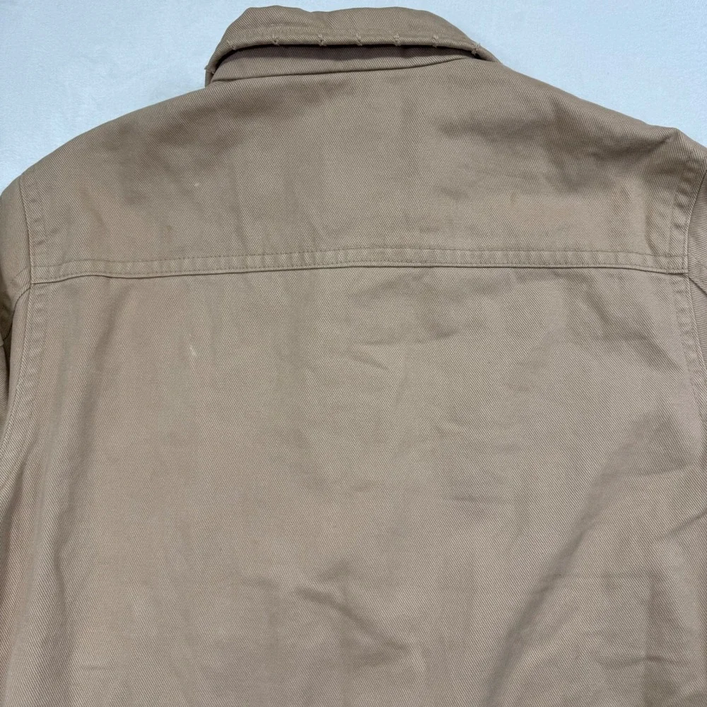 Gap Mens Tan Cotton Twill Quilted Lined Workwear Utility Jacket Large